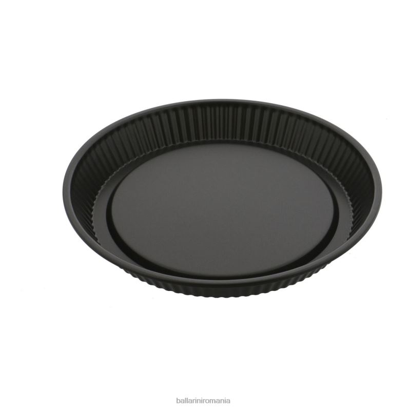 BALLARINI vase de gătit la patisserie 11-inch, tigaie pentru flan/tartă antiaderență, negru mat P24NB98